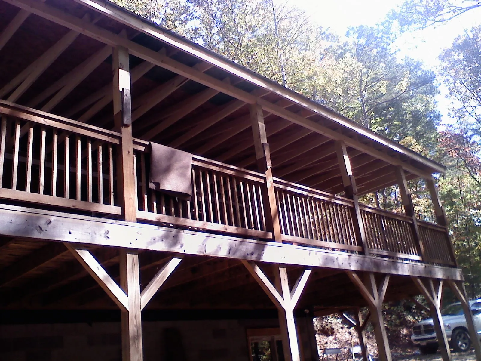 Timber framing under a new elevated porch and deck — Roof Leak Repair in Mooseheart by Roofing Brothers